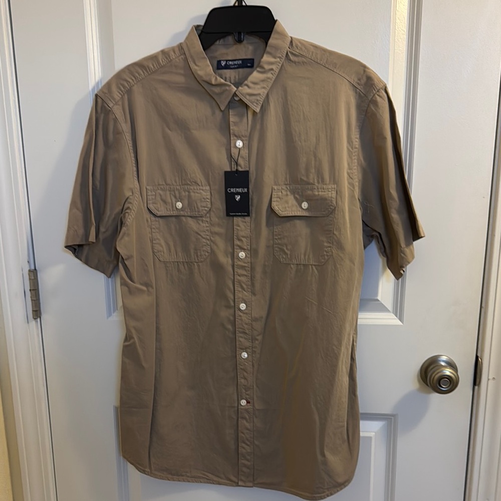 Cremieux classıcs Men's Casual Army green , short sleeve Button Down Shirt